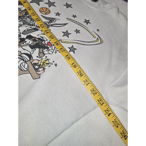 Vintage 90s Space Jam Looney Tunes Positively Looney Sweatshirt L 1996 Freeze - Picture 12 of 16